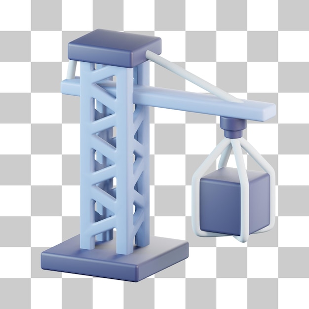 Construction Crane 3D Icon