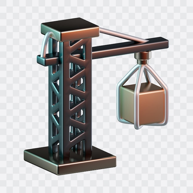 PSD construction crane 3d icon