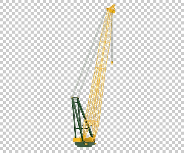 PSD construction crane on transparent background 3d rendering illustration