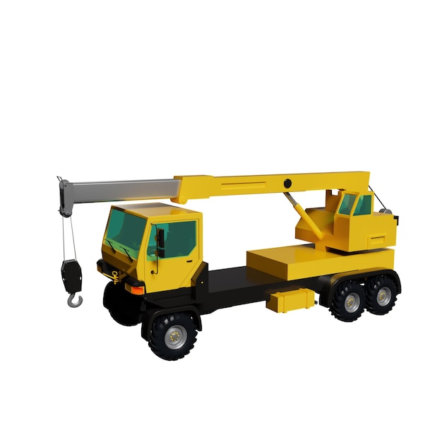 PSD construction equipment 3d illustration