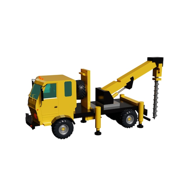 PSD construction equipment 3d illustration