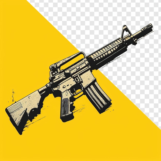 PSD contrast enhanced m16 rifle illustration