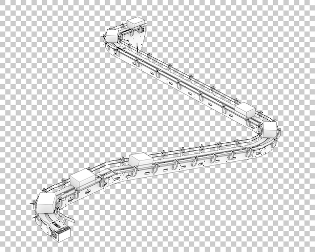 PSD conveyor belt isolated on transparent background 3d rendering illustration