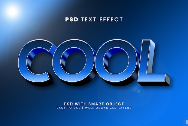 Cool ice blue 3d editable text effect template style