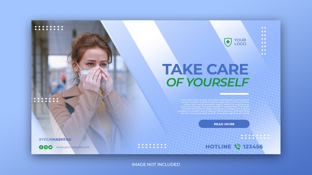 PSD coronavirus prevention banner design template