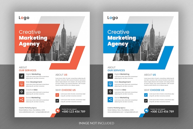 PSD corporate business digital marketing agency flyer design and brochure cover template