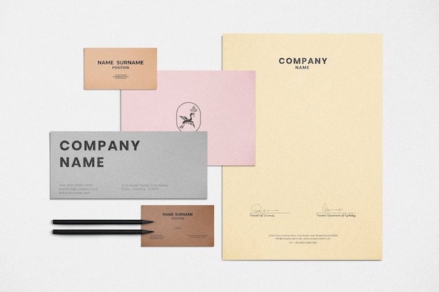 Corporate identity mockup psd set for business enterprise