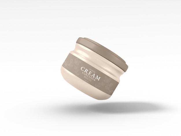 PSD cosmetic cream container packaging mockup