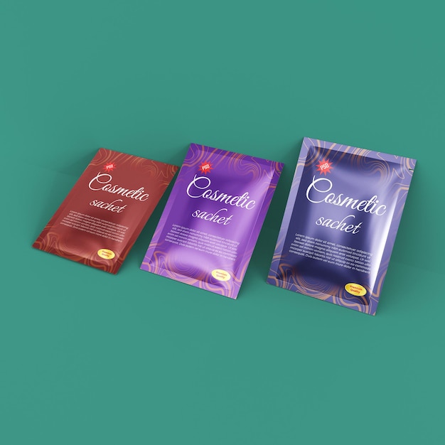 PSD cosmetic sachet mockup psd