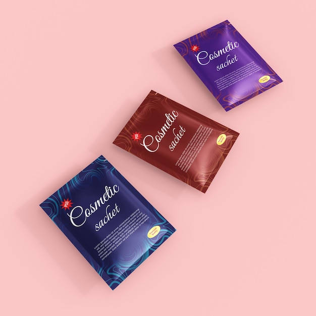 PSD cosmetic sachet mockup psd