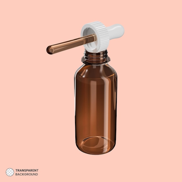 Cosmetic Serum Glass Ampoule Bottle icon 3d render illustration