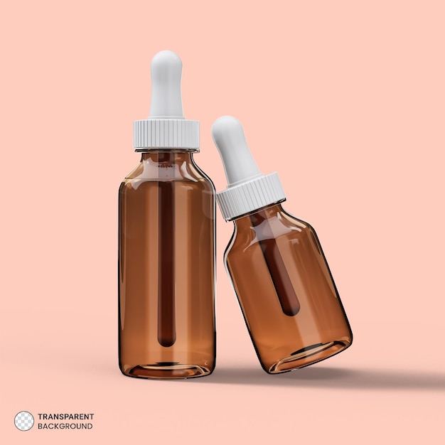 Cosmetic Serum Glass Ampoule Bottle icon 3d render illustration