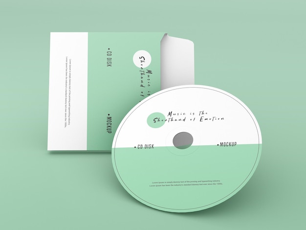 PSD cover and compact disc mockup