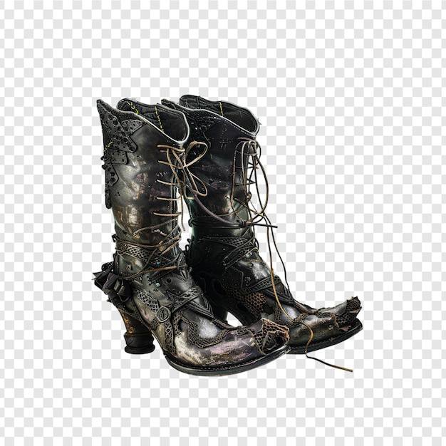 PSD cowboy boots isolated on transparent background