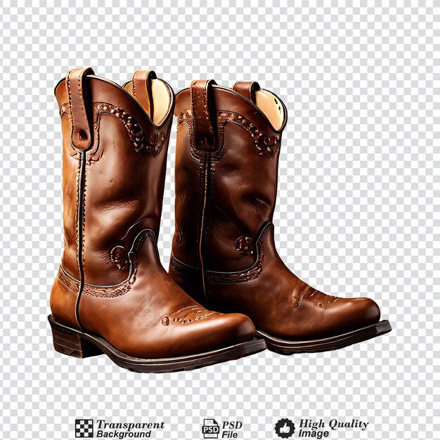 PSD cowboy boots isolated on transparent background