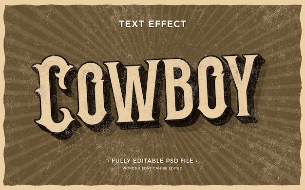 PSD cowboy text effect