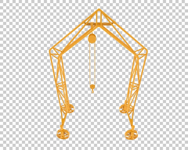 PSD crane isolated on transparent background 3d rendering illustration