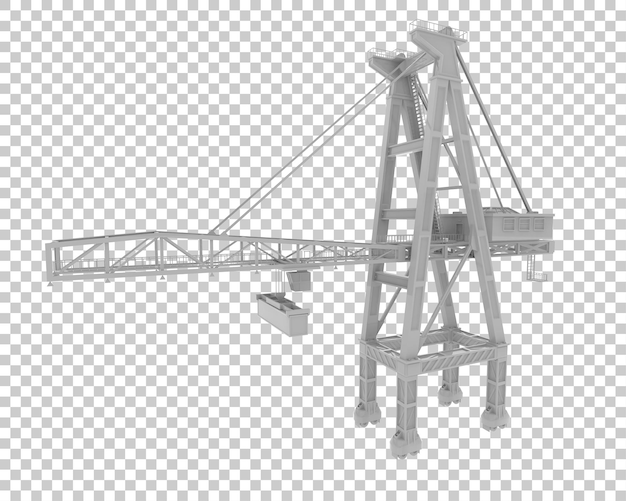 PSD crane isolated on transparent background 3d rendering illustration