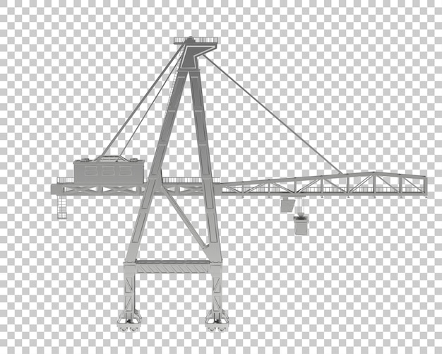 PSD crane isolated on transparent background 3d rendering illustration