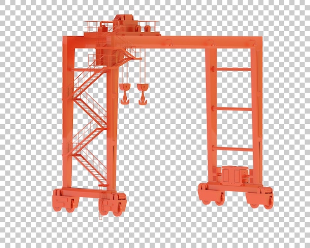 PSD crane isolated on transparent background 3d rendering illustration