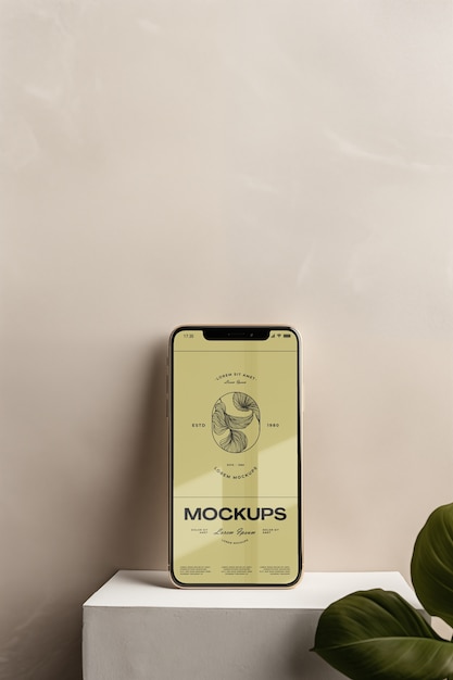 Cream color device mockup