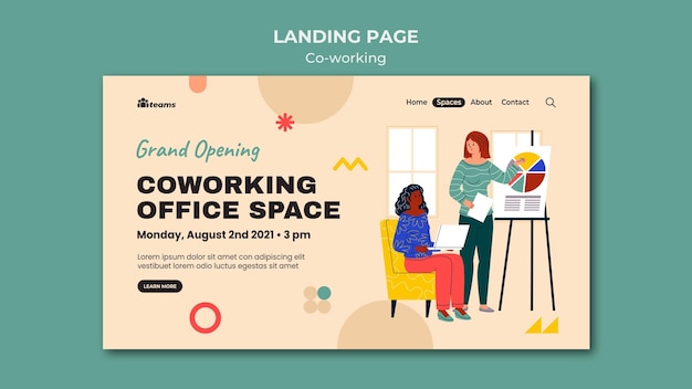 Creative co-working landing page template