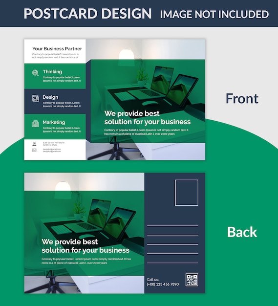 Creative company postcard design psd template