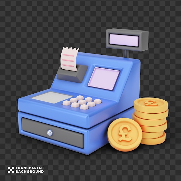 Creative Concept Pound Cash Machine 3D illustration