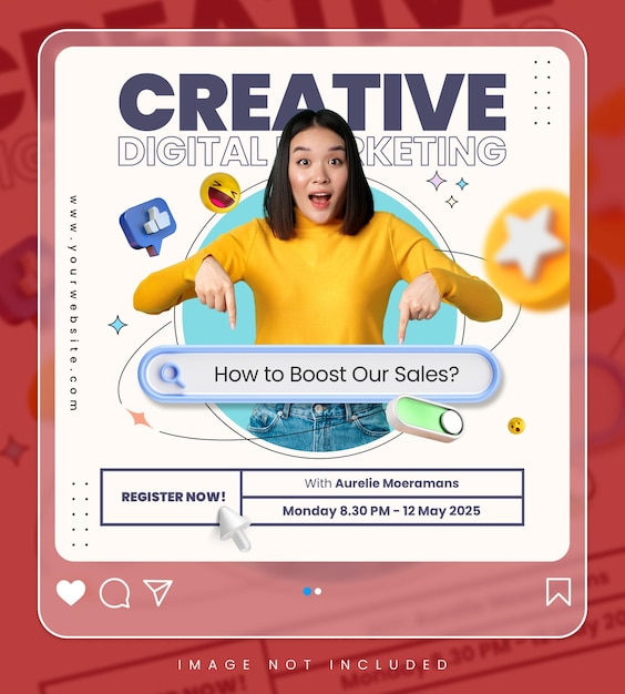 Creative concept social media instagram live for digital marketing promotion template