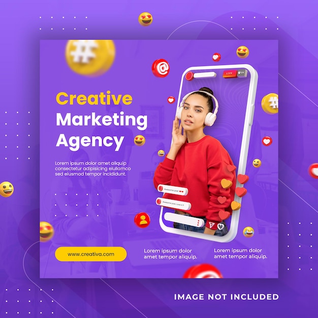 Creative concept social media Instagram post for digital marketing promotion template