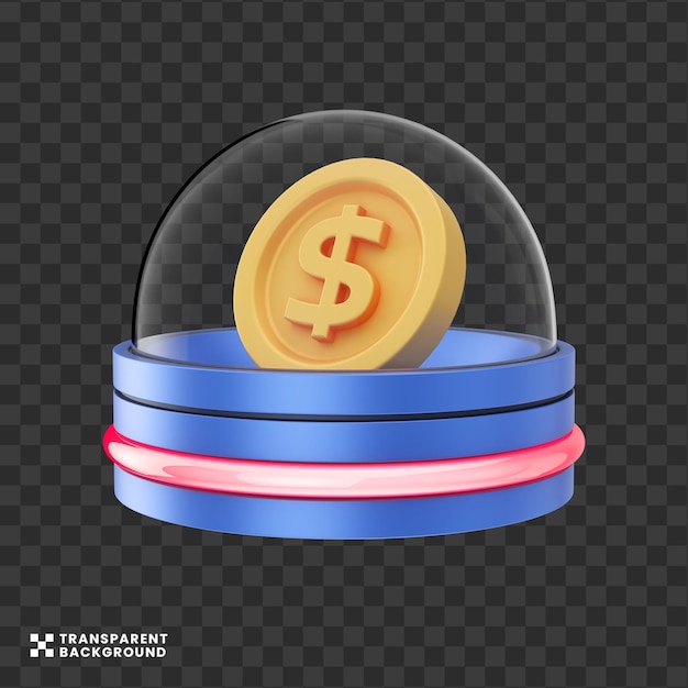 creative concept USD dollar Secure Money 3D illustration