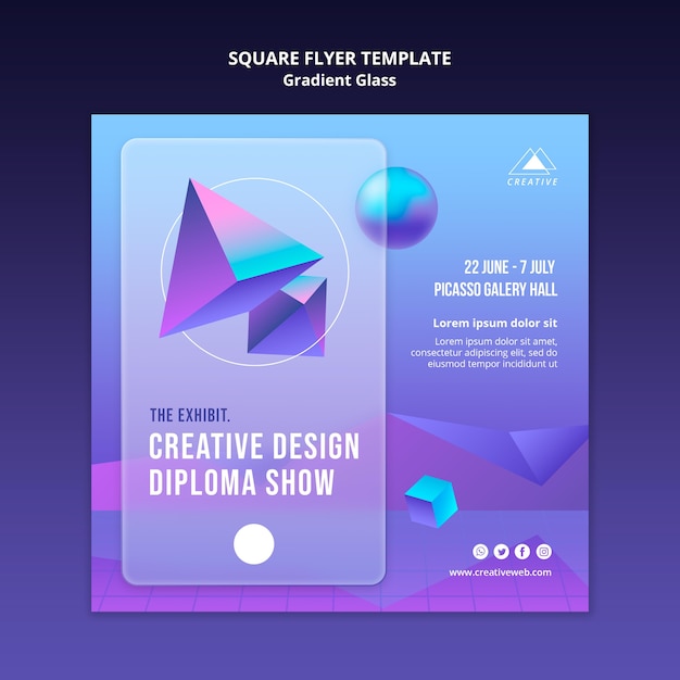 Creative design squared flyer template