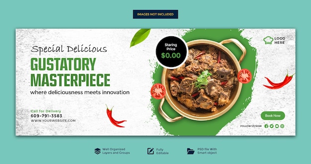 creative food banner design template free PSD download