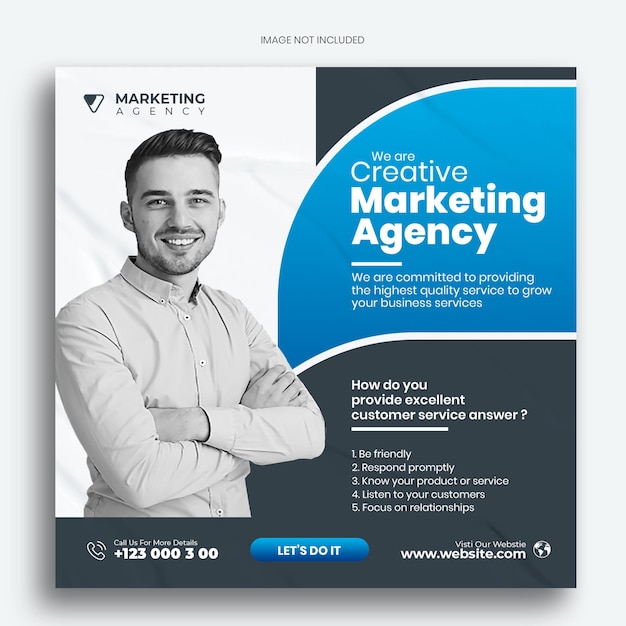 creative marketing agency social media post or promotional banner