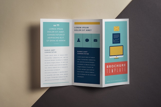 Creative trifold brochure mockup