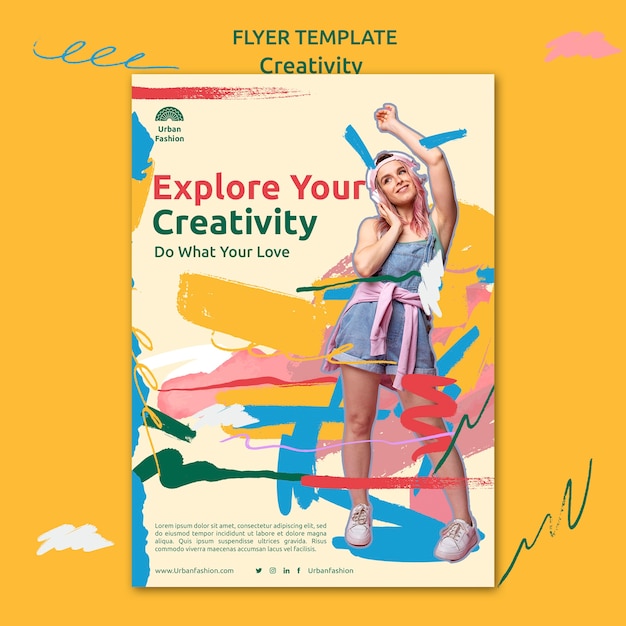 PSD creativity concept flyer template