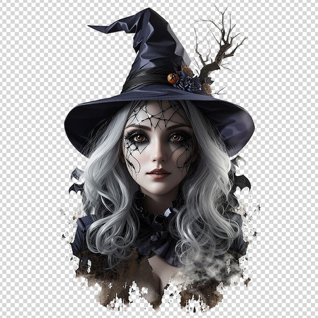 creepy halloween witch clipart sublimation