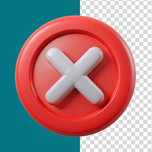 cross mark icon on transparent background