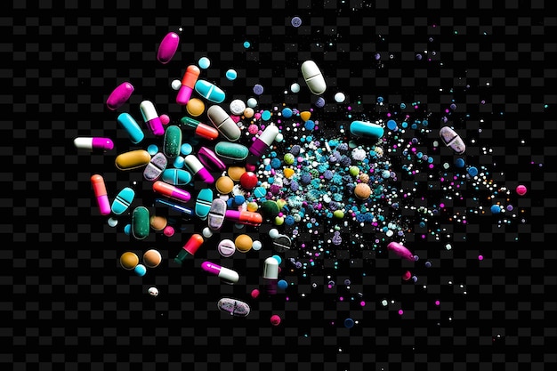 Crushed Pill Fragments With Small and Round Shapes With Some Unique Texture Background Designs