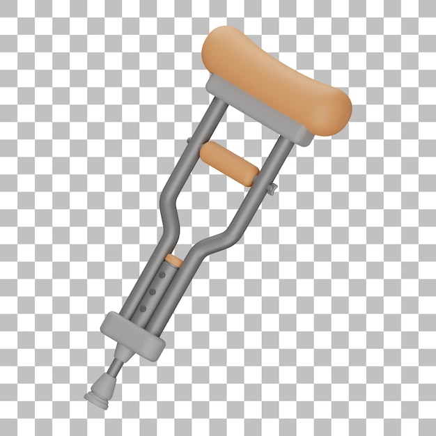 Crutches 3D Illustration