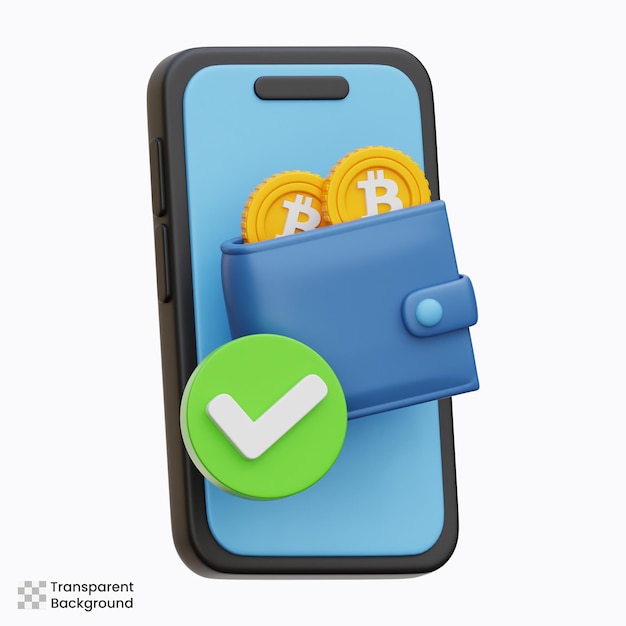 PSD crypto ewallet 3d illustration