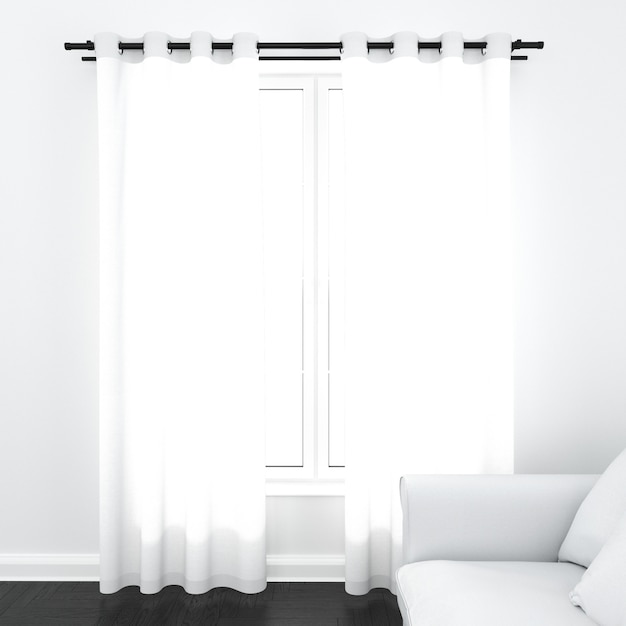 Curtains on white window