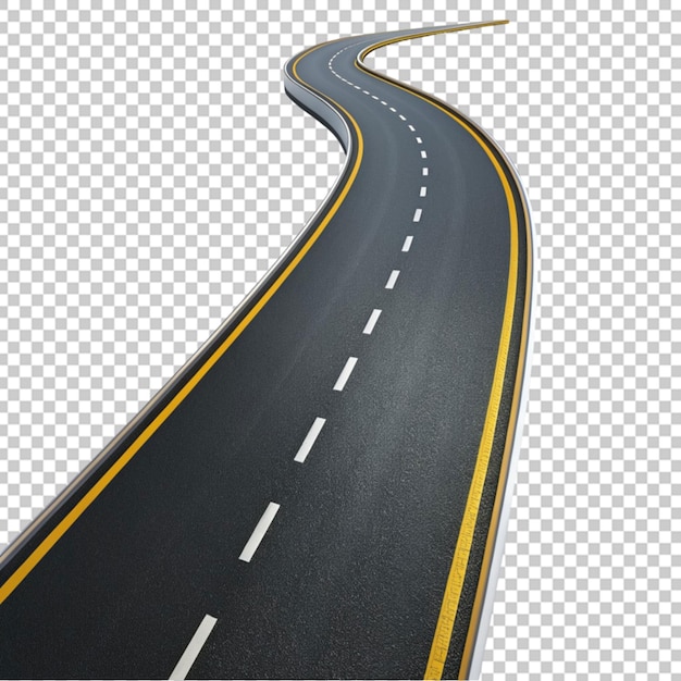 Curved road with white markings