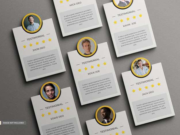 Customer feedback review or testimonial mockup