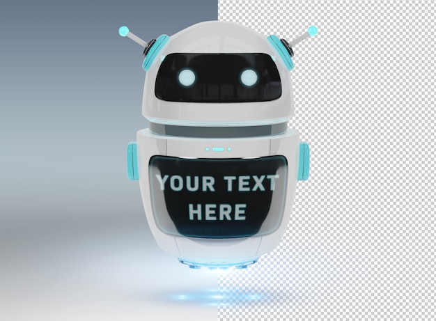 PSD cut out chatbot on gey  mockup