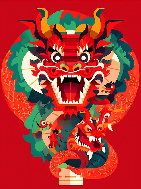 PSD cute vector chinese new year dragon