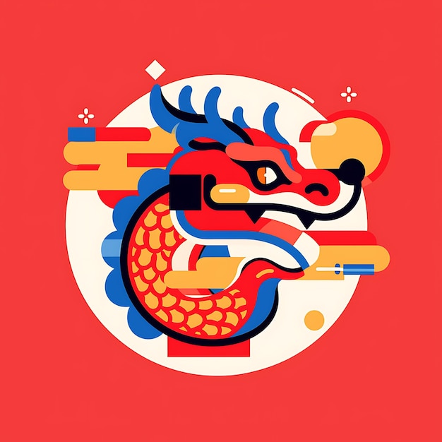 PSD cute vector chinese new year dragon