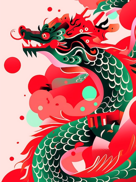 PSD cute vector chinese new year dragon