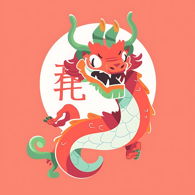 PSD cute vector chinese new year dragon