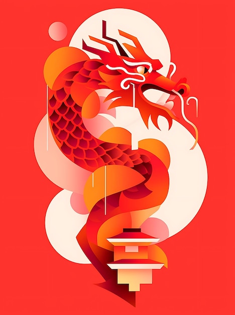 PSD cute vector chinese new year dragon